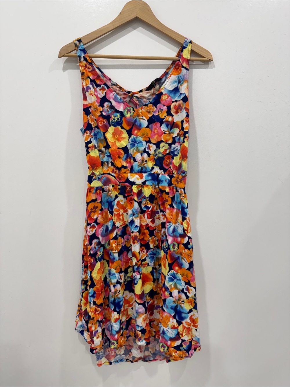 G21 Floral Sleeveless Fit & Flare Dress Women’s Large Multicolor Rayon